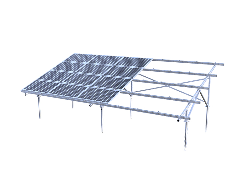 Aluminum ground mount solar racking systems